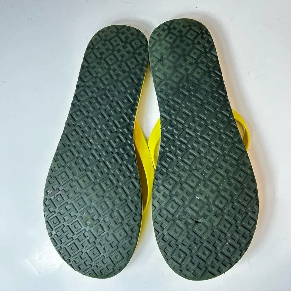 Tory Burch Women’s Mini Minnie Sunny Yellow Logo Flip-Flop Sandals Size 9M
